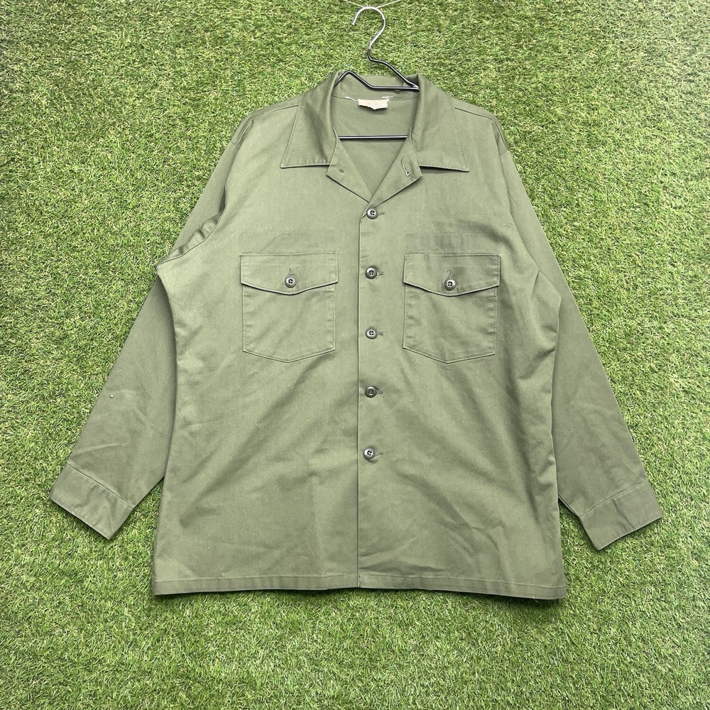 1980 US Army Utility Shirt USGI OG-507 BDU Pickle Suit Blouse M 1x35 Vintage